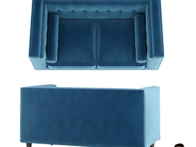 Taylor velvet loveseat 3D model