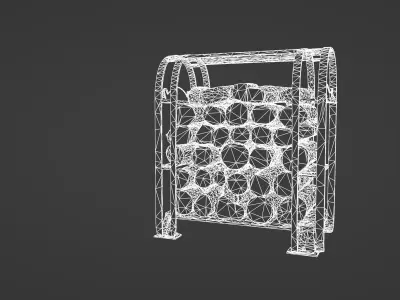Compact Outdoor Firewood Rack with Tool Shelf 3D model