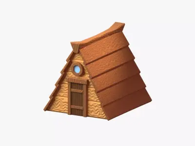 Wooden Cabin 3D Illustration 3D model