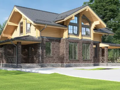 Exterior 3D model of a residential building 3D model