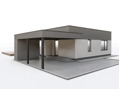 Modern house archicad sketchup model and Lumion 11 scene  3D model