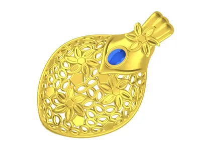 Flower light weight gold pendant design 3D print model