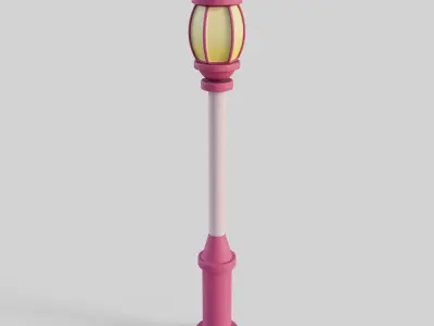 Cartoon Street Light 3 3D model