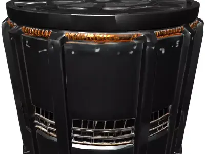 Advanced SciFi Industrial Generator Low-poly 3D model