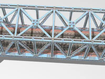 Realistic Bridge  Yangtze River Bridge Low-poly 3D model