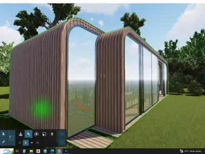 3D rendering of an outdoor gym in a simulator 3D model