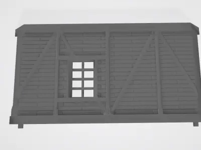 Wooden Wall Window Left 3D print model