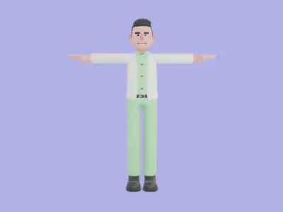 Stylized 3D Male Nutritionist Character - Cartoon Health Expert 3D model