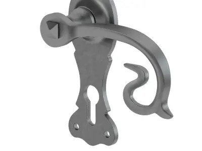 Fleur De Lys Door Handle Low-poly 3D model