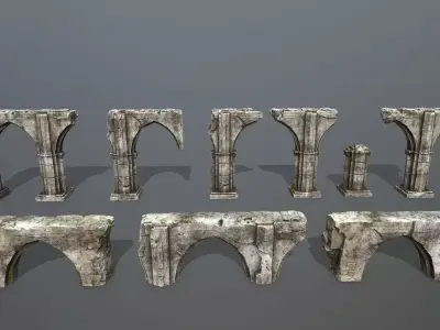 Arch set Low-poly 3D model