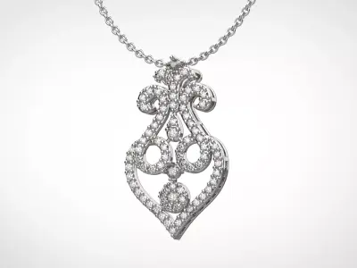 PE24 Classic Solitaire Pendant half ct CAD STL 18K  3g 3D print model