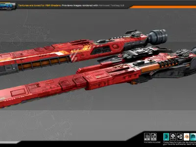 Federation Corvette GK5 Low-poly 3D model