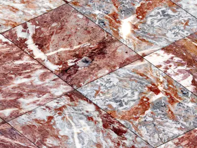 Red marble natural textures set Texture