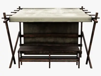 Market Stall Cotton Low-poly 3D model