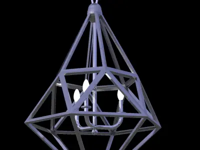 Ceiling hung triangulated metal light fixture modern Low-poly 3D model