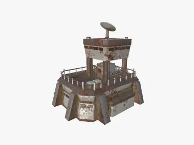 SciFi Facility B10 Abandoned - Sci Fi Exterior Design Low-poly 3D model