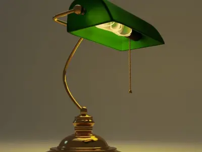 Retro lamp Low-poly 3D model
