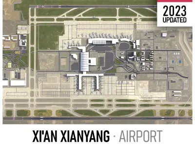 Xian - 3D Airport Model Low-poly 3D model