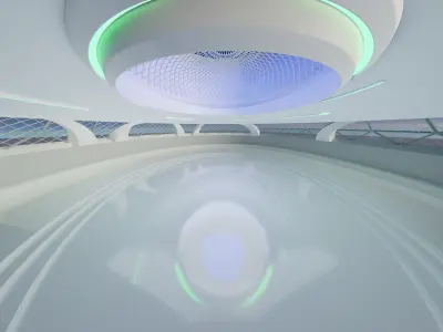 Sci fi Futuristic exhibition Interior 3D 3D model