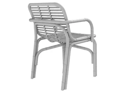 Black Peak armchair INDOOR rattan Cane-line 3D model