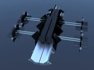 Space Station Spaceship Solar SciFi 3D model