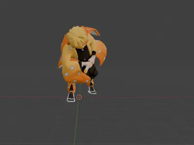 Low Poly anime Zenitsu with textures Texture