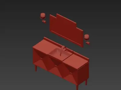 Vanity Units Jetset 3 Doors 3D model