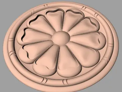 Furniture decoration round flower 3D STL model for CNC E946 3D model