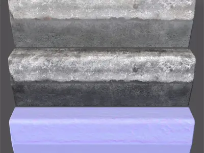 Old curb stone border 3D model