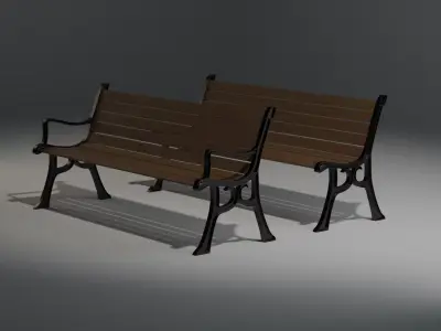 Park Bench Low-poly 3D model
