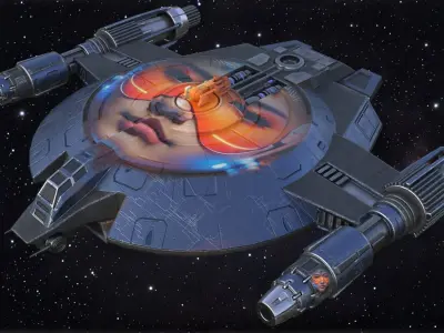 Lancer Class Spaceship Angel AI86 Low-poly 3D model