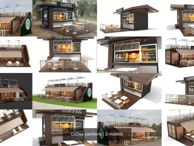 Coffee pavilions 3D Model Pack
