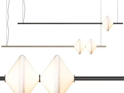 Ridgely Studio Works Gem Linear Pendant Lamps 3D model