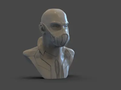 Sci Fi Men Bust 3D print model