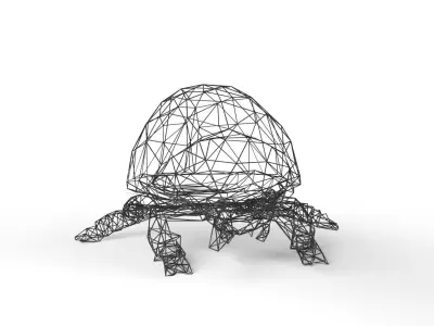 Ladybird Wireframe Low-poly 3D model