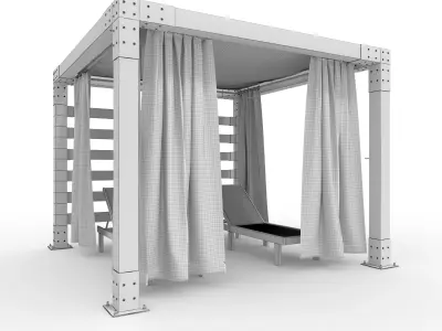 Poolside Cabana 16 3D model