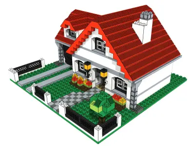 Voxel Lego House 4956 Low-poly 3D model