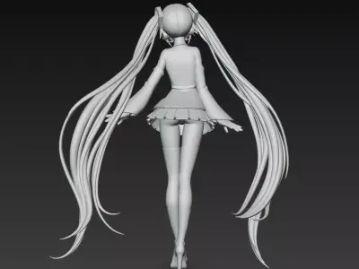 Hatsune Miku without textures 3D model