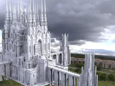 Fantasy Cathedral Very Grand with 4 way bridges 3D model