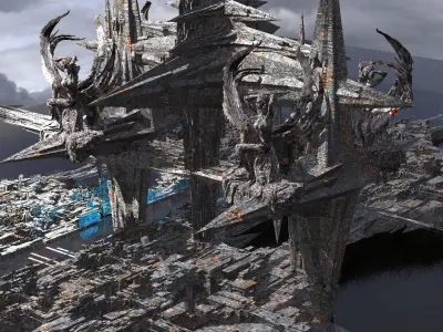 Dark Egypt Pyramid Terra Former pyramid city 3 3D model