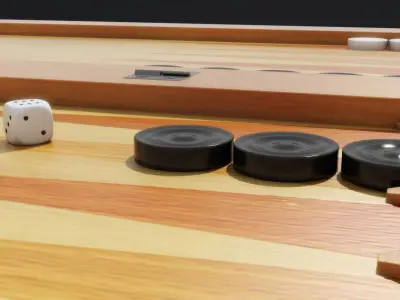 Backgammon 3D Model door with pattern Free 3D model