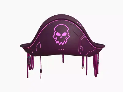 Cyberpunk Pirate Hat A05 - Character Design Low-poly 3D model