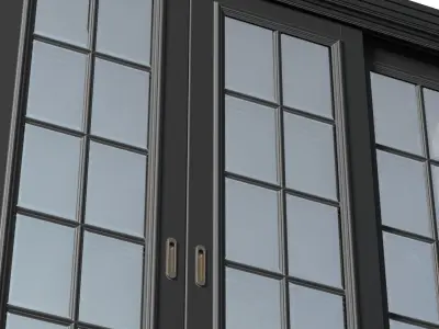 Interior sliding doors in classic style 3D model