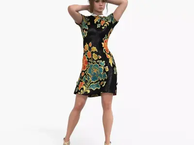 JOI - Ana de Armas Blade Runner 2049 Rigged Animated Low-poly 3D model