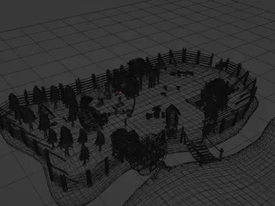 Medieval Village Free low-poly 3D model purchase