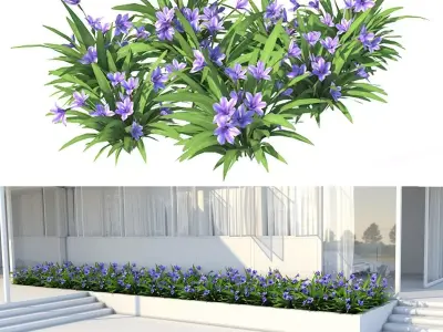 Babylon Blue Flower Low-poly 3D model