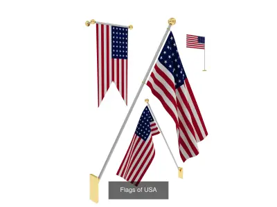 G7 Summit Country Flags 3D Model Pack