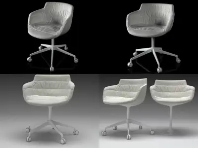 Flow armchair 5-star base 3D model