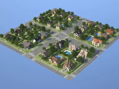 City Town 2 Low-poly 3D model