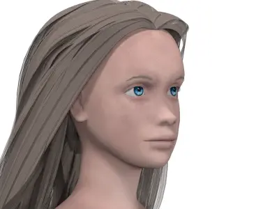Girl with light gray hair 3D model